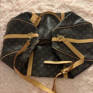 Brown Monogram Weekend Bag with Tan Trim